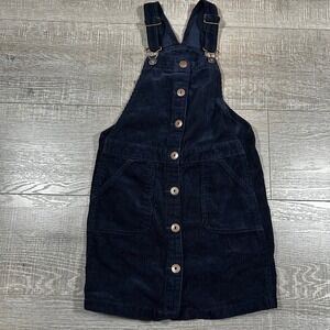 Oshkosh B'gosh Navy Corduroy Overall Dress Vestbak Kids Size 8